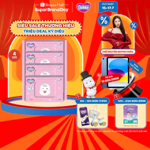 Bộ 4 gói Khăn ướt Bobby Care hương thơm nhẹ nhàng 100 tờ/gói (Hồng)