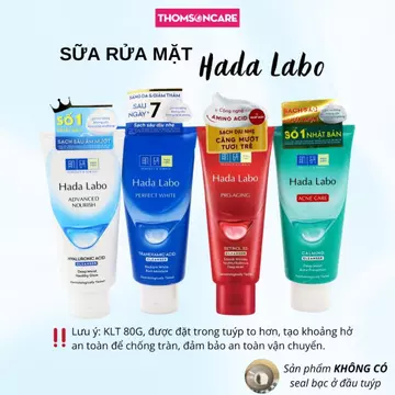 Sữa rửa mặt Hadalabo, dưỡng ẩm, dưỡng trắng mờ nám, tàn nhang srm Hada Labo tuýp 80g - Thomsoncare