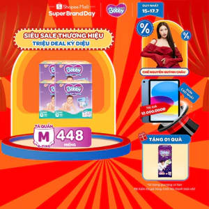 Combo 4 gói tã quần Bobby Siêu Khô Thoáng - 100% Thoáng Khí Mega Jumbo M112/L96/XL84/XXL76