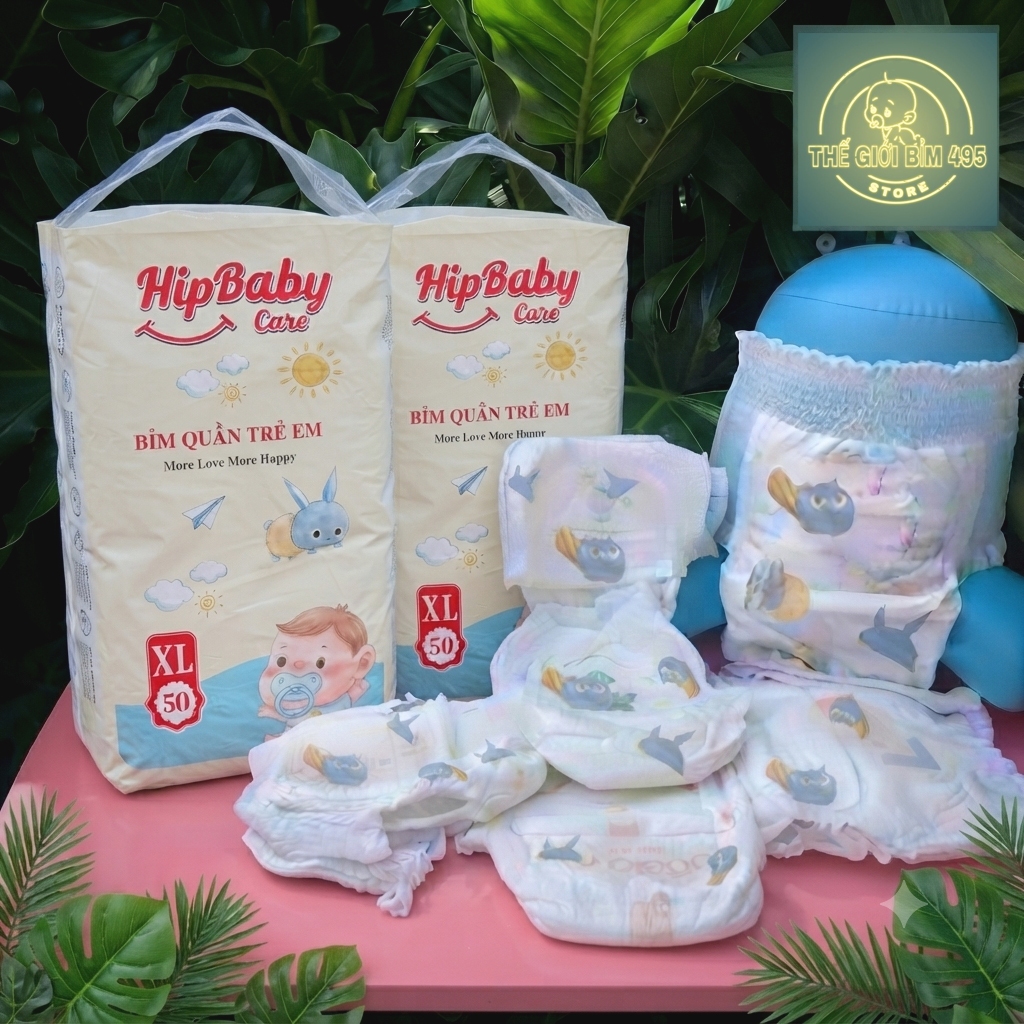 100 Miếng Bỉm Quần HIPBABY CARE from Thường Đủ Size S/M/L/XL/2XL/3XL giao mẫu ngẫu nhiên