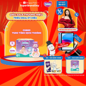 Combo sạch thoáng: Tã quần Bobby Mega Jumbo M112/L96/XL84/XXL76& Bọt tắm gội em bé Nature Care 200ml/450ml
