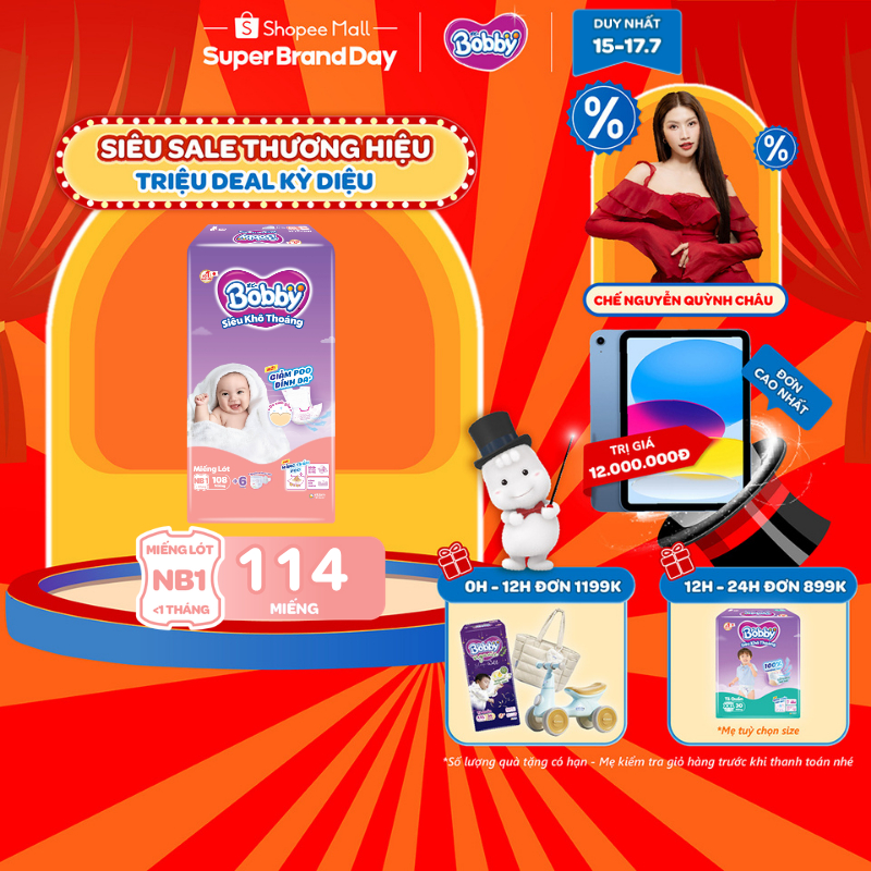 [TẶNG MIẾNG NGẪU NHIÊN] Miếng lót sơ sinh Bobby Newborn 1-108 miếng