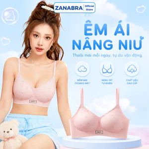 Áo ngực nữ su đúc cup V nâng ngực tôn dáng, Áo lót nữ không gong mút mỏng mềm mại ZANABRA A975