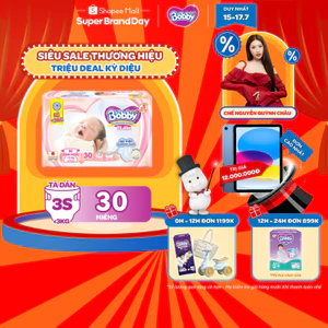 Tã dán Bobby cho trẻ thiếu tháng <3KG 30 miếng/gói