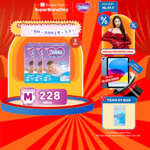 Combo 3 tã dán Bobby S80/M76/L68/XL62/XXL56 mới- Lõi nén cotton-soft 3mm
