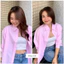 Áo sơ mi nữ GILLEE dáng oversized, sơ mi form rộng vải kate Mỹ Hồng pastel chống nhăn tốt FAS293