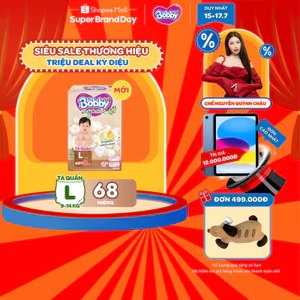 Tã quần cao cấp Bobby Organic chăm sóc dịu nhẹ từ thiên nhiên M72+8/L60+8/XL56+8/XXL54+6