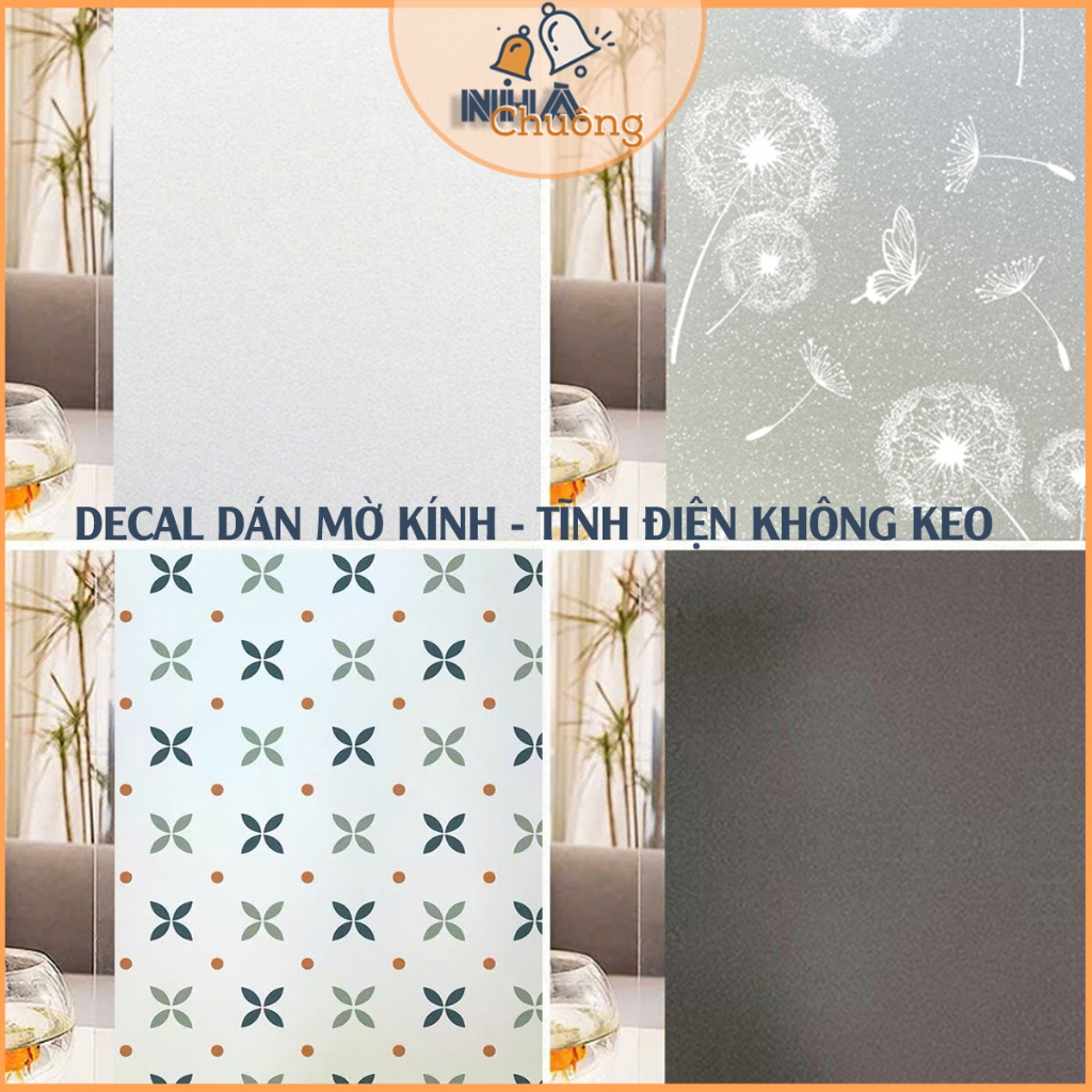 Giấy Dán Kính Mờ Chống Nhìn Trộm TĨNH ĐIỆN KHÔNG KEO, Decal Kính Mờ Văn Phòng Dán Cửa Kính Cửa Sổ