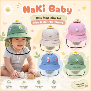 TH (SIZE 6-20 THÁNG) Nón tai bèo kèm kính chống giọt bắn - Mũ chắn gió, cản bụi cho bé yêu