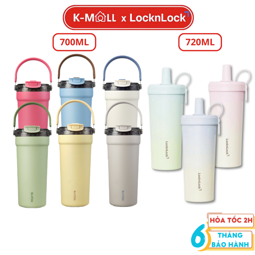 Bình Giữ Nhiệt Phủ Sứ LocknLock Ceramic Tumbler LHC4369 720ml ống hút trân châu, LHC4440 700ml KMALL | BigBuy360 - bigbuy360.vn