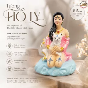 Tượng Hồ Ly 9cm Trang Trí Bàn Làm Việc mini - Phụ Kiện Decor Góc Học Tập Dễ Thương