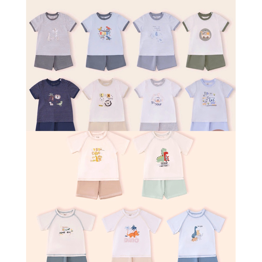 Bộ quần áo cộc tay hãng JINRO chất modal petit cho bé từ 9 tháng đến 4 tuổi