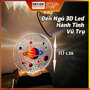 Đèn Ngủ Thuỷ Tinh 3D Led phát sáng hình Hành Tinh Vũ Trụ & Phi Hành Gia| decor phòng ngủ chill