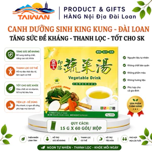 Canh dưỡng sinh Đài Loan - Vegetable Drink King Kung tăng sức đề kháng tốt cho sức khoẻ 30 & 60 gói /Hộp