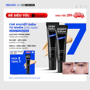 Kem nền nam SEVENLAB dạng serum giúp nâng tone tự nhiên, che khuyết điểm, kiềm dầu mỏng nhẹ 30g