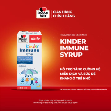 Siro tăng đề kháng cho bé Doppelherz Kinder Immune Syrup hỗ trợ phòng ngừa ốm vặt cho bé