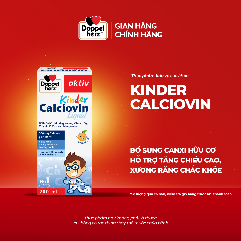Doppelherz Kids' Organic Syrup Kinder Calciovin – 200 ml