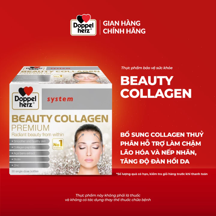 Collagen thuỷ phân chống lão hóa, đẹp da Doppelherz Beauty Collagen (Hộp 30 ống)