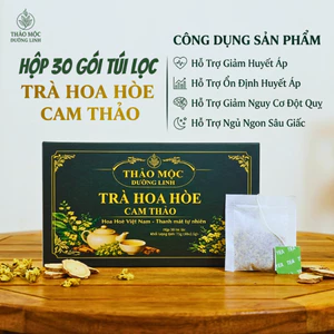 Trà Hoa Hòe Cam Thảo Túi Lọc Cao Cấp Hỗ Trợ Huyết Áp Cao, Thanh Nhiệt, Ngủ Ngon [Hộp 30 Gói]