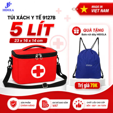 Túi Xách Y Tế 5 Lít HIDOLA 9127B - Túi Đựng Thuốc Cấp Cứu, Túi Sơ Cứu Cá Nhân Chống Thấm