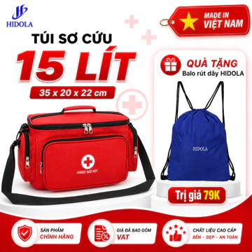 Túi Y Tế 15L Túi Y Tế Cứu Thương Giữ Nhiệt HIDOLA Có Quai Xách Tiện Lợi, Túi Sơ Cứu Y Tế, 9124