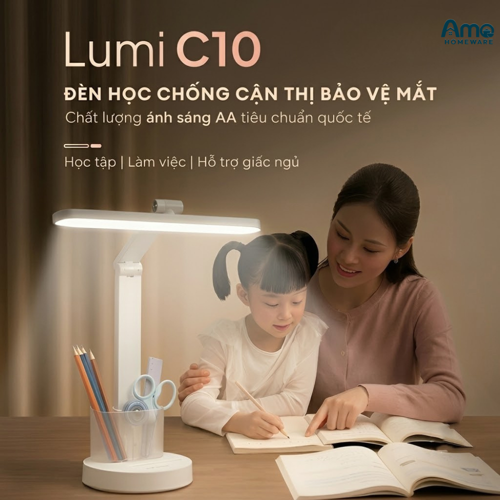 Đèn bàn học chống cận Bravio Lumi C10 LED Toàn Phổ Full Spectrum 10W – 3 Chế Độ Màu, Cảm Ứng, Pin Sạc, Bảo Vệ Mắt | BigBuy360 - bigbuy360.vn