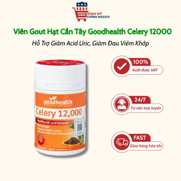 Viên Gout Hạt Cần Tây Goodhealth Celery 12000 Hỗ Trợ Giảm Acid Uric, Giảm Đau Viêm Khớp 60 Viên