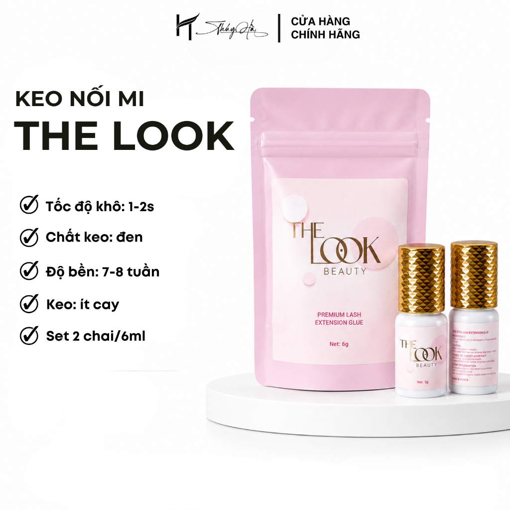 Keo nối mi siêu bền THE LOOK BEAUTY, ít cay khô 1-2s, bền 7-8 tuần, kháng nước kháng dầu, Thúy Hà