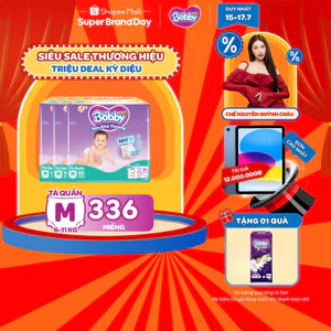 Combo 3 tã quần Bobby Siêu Khô Thoáng - 100% Thoáng Khí Mega Jumbo M112/L96/XL84/XXL76