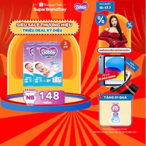 Combo 2 tã dán sơ sinh Bobby NB70 (XS70)/S80-Lõi nén cotton-soft 3mm -Tặng miếng ngẫu nhiên