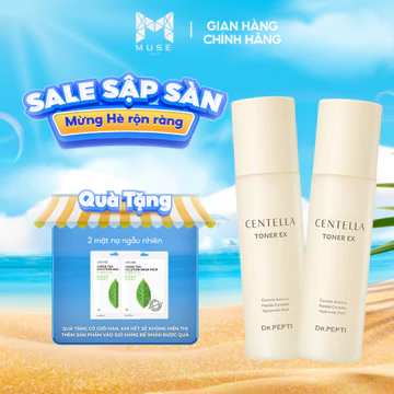 Combo 2 Nước Hoa Hồng DR.PEPTI Centella Toner EX 180mlx2 Phiên Bản MỚI