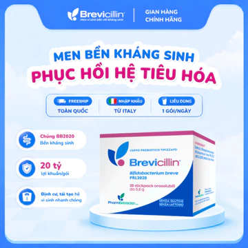 (Combo 20 GÓI) Men vi sinh Brevicillin 20 tỷ lợi khuẩn hỗ trợ cân bằng hệ vi sinh đường ruột, CHÍNH HÃNG