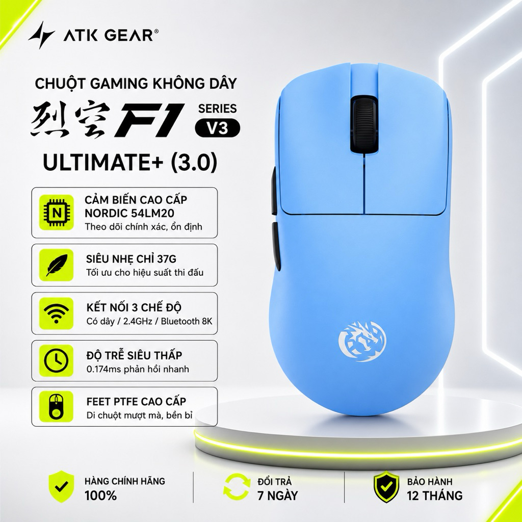PC周辺機器 ATK F1 V3 ULTIMATE+ パールブルー
