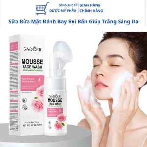 Sữa rửa mặt Cao Cấp tạo bọt dâu tây có đầu cọ làm sạch da ngăn ngừa mụn đầu đen làm trắng và cấp ẩm cho làn da 120g