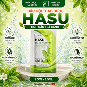 Dầu gội thảo dược Hasu gói 7,5ml giúp sạch gàu, mượt tóc, kích thích mọc tóc