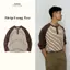 Áo Thun Tay Dài Nam Màu Nâu Kẻ Sọc Form Rộng Phối Tay Raglan Dễ Phối Quần Dài Quần Ngắn Stripped Long Tee M
