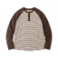 Áo Thun Tay Dài Nam Màu Nâu Kẻ Sọc Form Rộng Phối Tay Raglan Dễ Phối Quần Dài Quần Ngắn Stripped Long Tee M