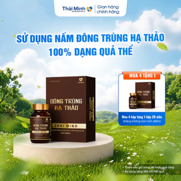 [Hàng cao cấp] Viên uống Đông Trùng Hạ Thảo Thái Minh - Bào chế từ nấm đông trùng hạ thảo khô thượng hạng - Lọ 30 viên