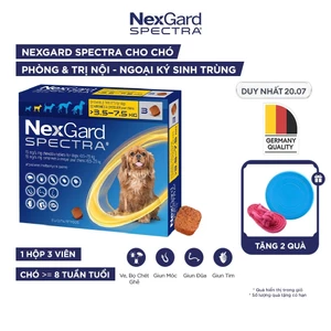 NexGard SPECTRA - Viên nhai mềm phòng nội,ngoại ký sinh trùng dành cho Chó size S (3.5-7.5kg)