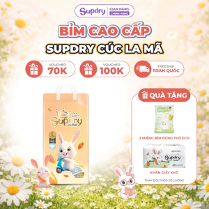 Tã Bỉm Dán/Quần Supdry Ultra Cam Cao Cấp, Chống Hăm, Siêu Thấm Hút size NB/S/M/L/XL/XXL/XXXL cho bé 4kg-20kg