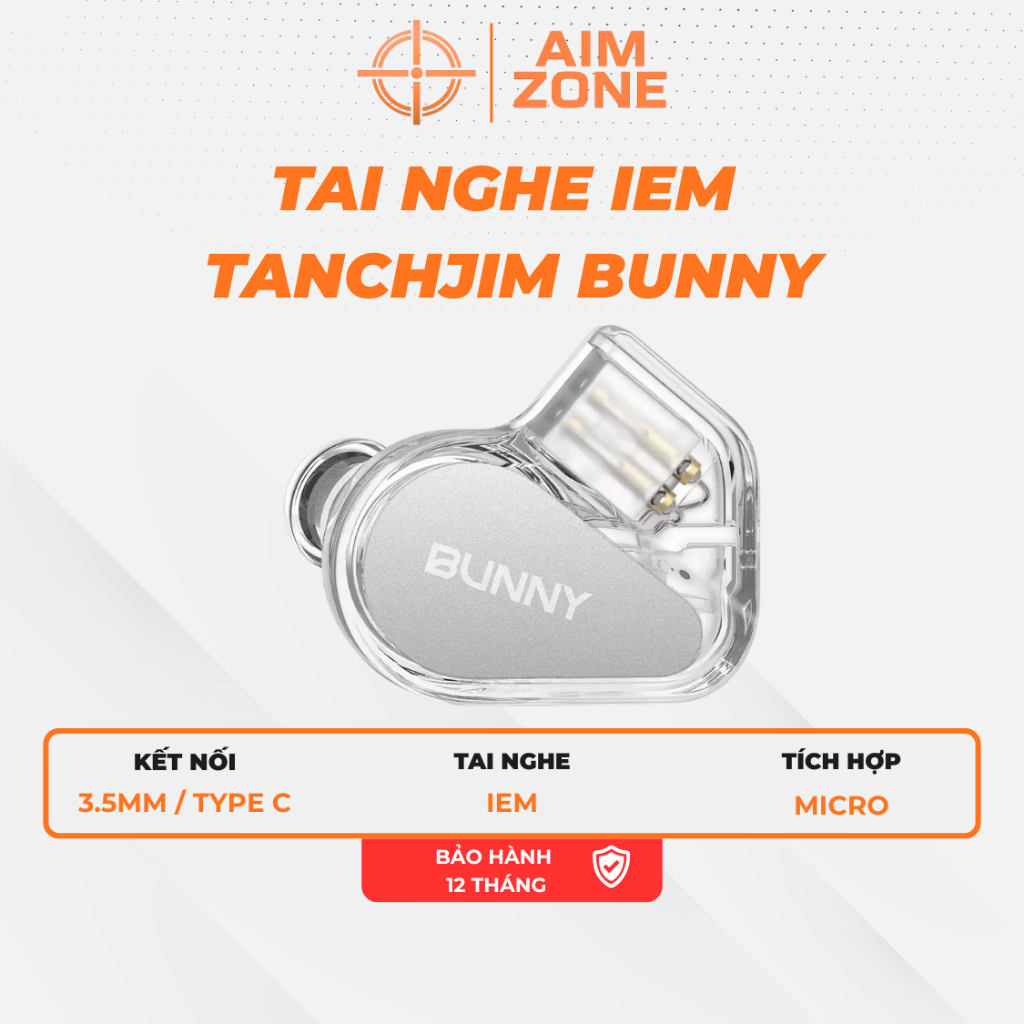 Tai Nghe IEM TANCHJIM BUNNY DSP Type-C | Jack 3.5mm | Có Mic | DAC Hi-Res | Chơi Game, Nghe Nhạc