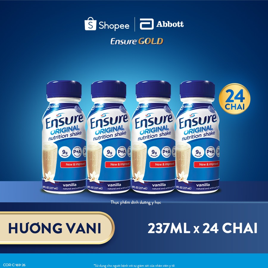 Thùng 24 chai Sữa nước Ensure Abbott 237ml/chai (bao bì thay đổi theo từng đợt nhập)