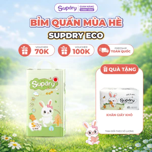 Tã/ Bỉm Quần Supdry, Bỉm Supdry Eco Êm Ái, Khô Thoáng, Thấm hút tốt Cho bé size M, L, XL, XXL, 3XL