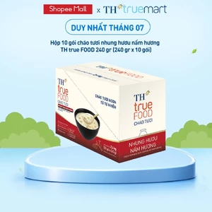 Hộp 10 gói cháo tươi nhung hươu nấm hương TH true FOOD 240 gr (240 gr x 10 gói)