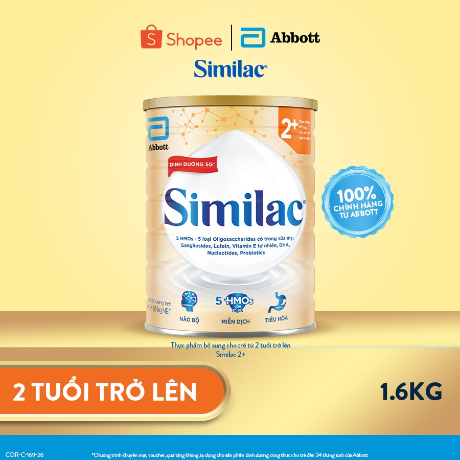 Similac 2+ 1,6kg Thực phẩm bổ sung cho trẻ từ 2 tuổi trở lên