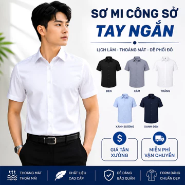 Áo Sơ Mi Nam Ngắn Tay GEN ALPHA Trơn Vải Lụa Chéo Cao Cấp Form Regular Đẹp Ít Nhăn Mặc Đi Làm