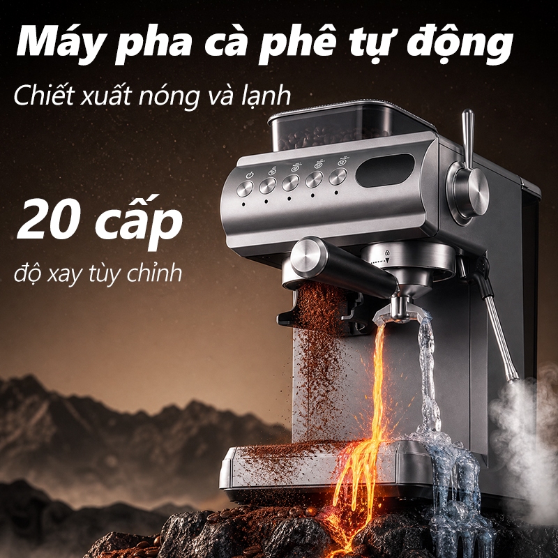 Japan kawu máy pha cà phê tự động Espresso 20 bar máy pha cà phê mini Bọt sữa siêu mịn có thể xay