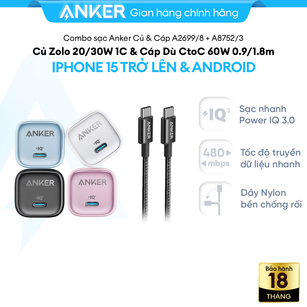 Combo sạc ANKER Zolo