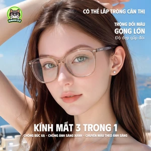 MAKRIZZ Kính Mắt Nữ Chống Ánh Sáng Xanh, Đổi Màu, Chống 100% UV, Gọng To Tôn Mặt, Nhẹ 11g, Phong Cách Hàn Quốc 15938