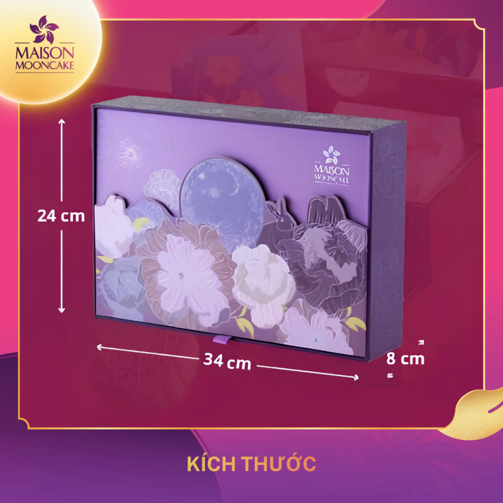 Bánh Trung thu cao cấp - Maison Mooncake - Ánh Dương- Set 06 bánh nướng x 100g- Vỏ mỏng, Vị ngọt dịu